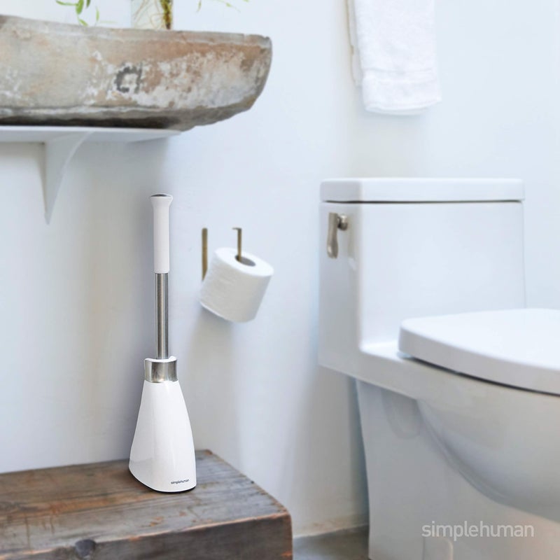 simplehuman Plunger and Toilet Brush Bundle, White - Image 2